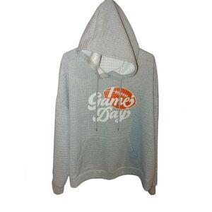 Gray 'Game Day' Hoodie with Orange Football Graphic With Kangaroo PocketSize 3xl